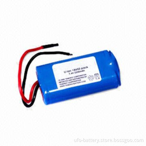 Lithium ion battery packs, 7.4V, 2600mAh, 2S1P